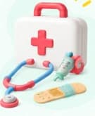 Kit infantil de medicina con estetoscopio y accesorios médicos
